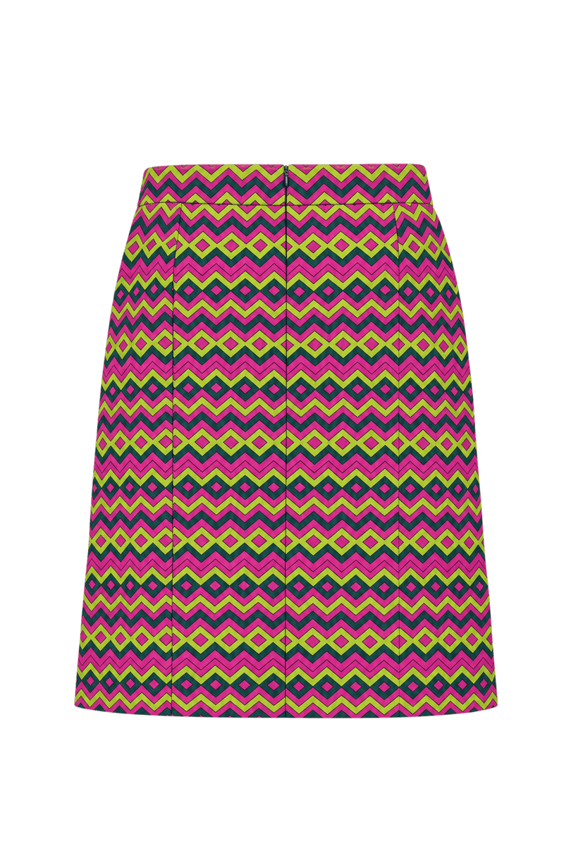 1980s Bright Pink Woven Skirt - Back View