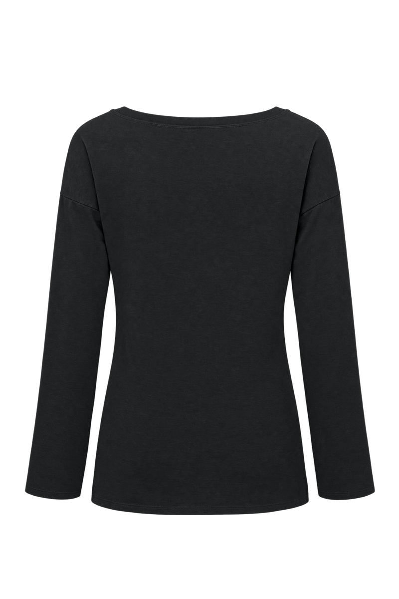 1990s Black Cotton-blend Knit T-shirt - Back View