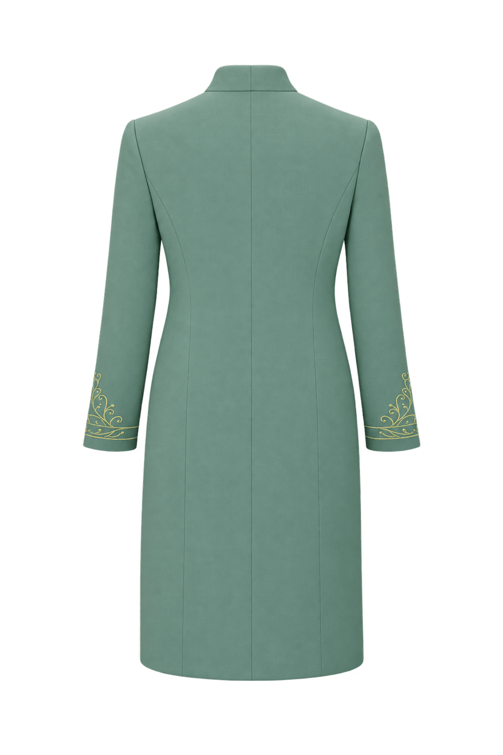1980s Sage Green Woven Coat - Back View