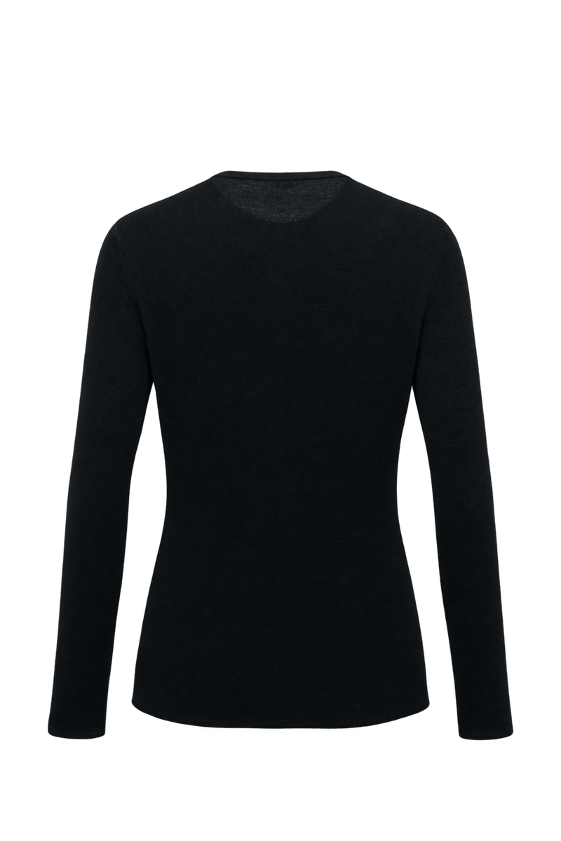 1980s Black Fine Knit Cardigan - Back View