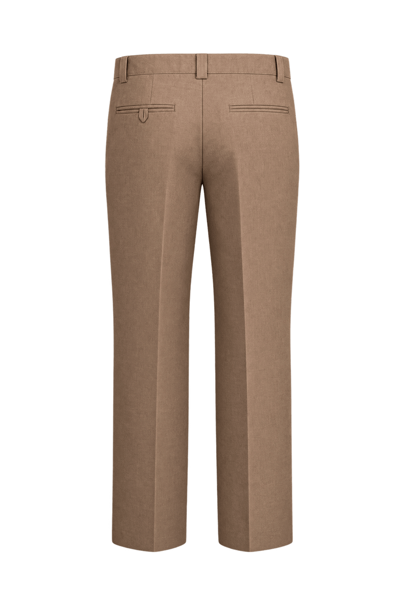 1980s Camel Tan Woven Trousers - Back View