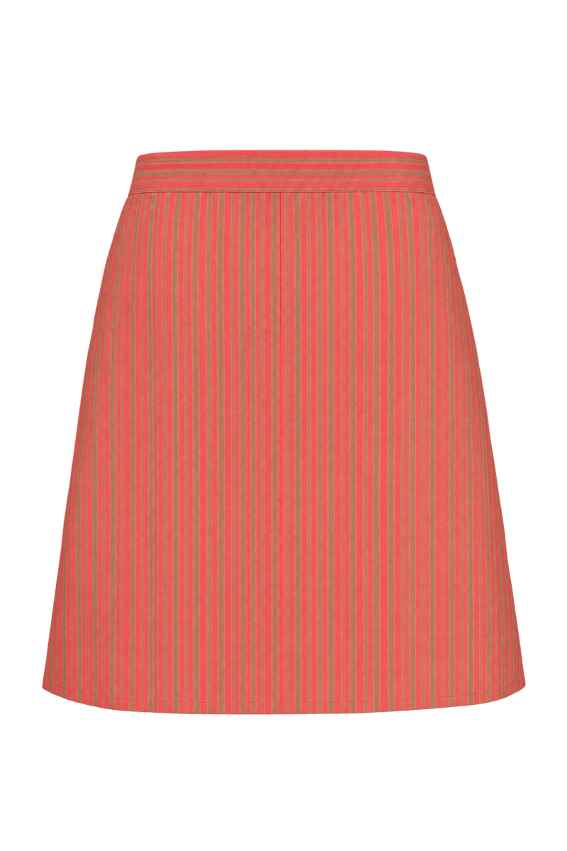 1960s Taupe Brown Woven Skirt - Back View
