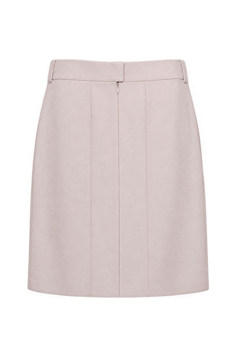 1990s Pale Blush Pink Woven Skirt - Back View