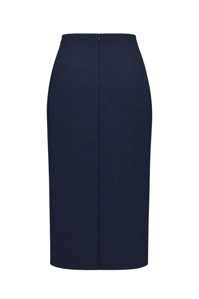1990s Near-Black Navy Woven Skirt - Back View