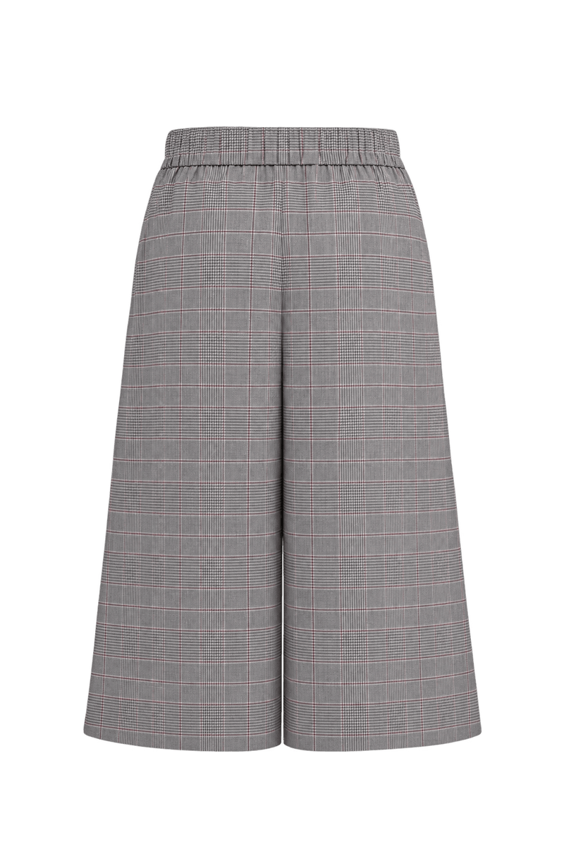 1980s Gray Woven Culottes - Back View