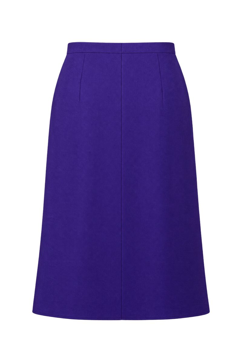 1980s Vivid Violet Purple Woven Skirt - Back View
