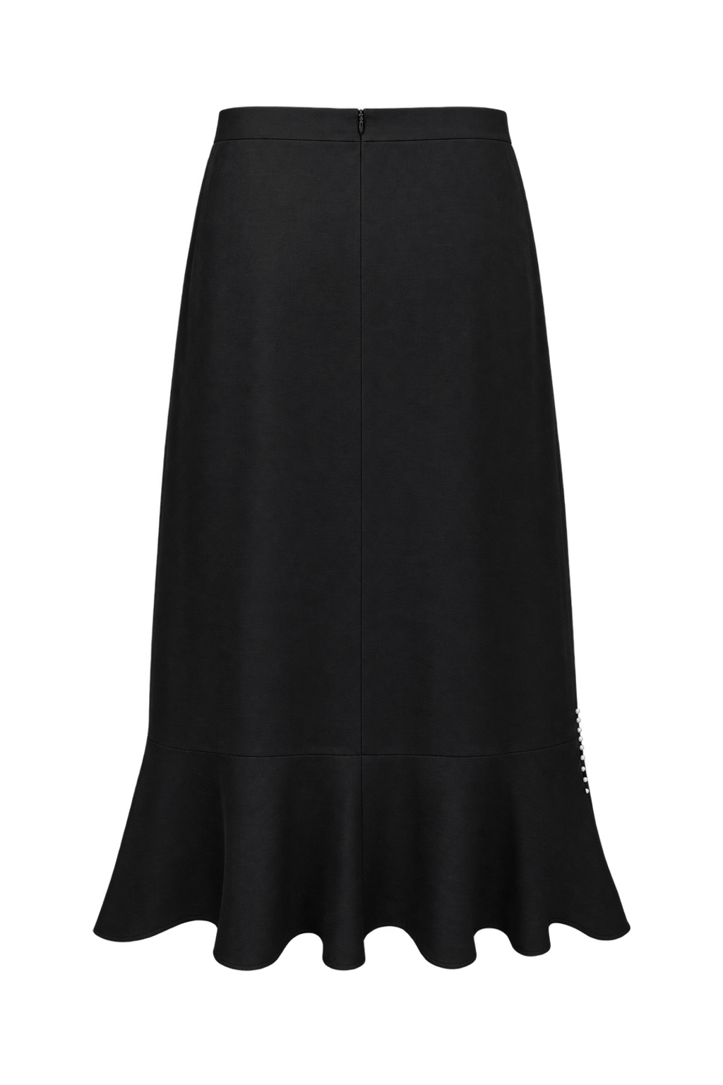 1980s Black Woven Skirt - Back View