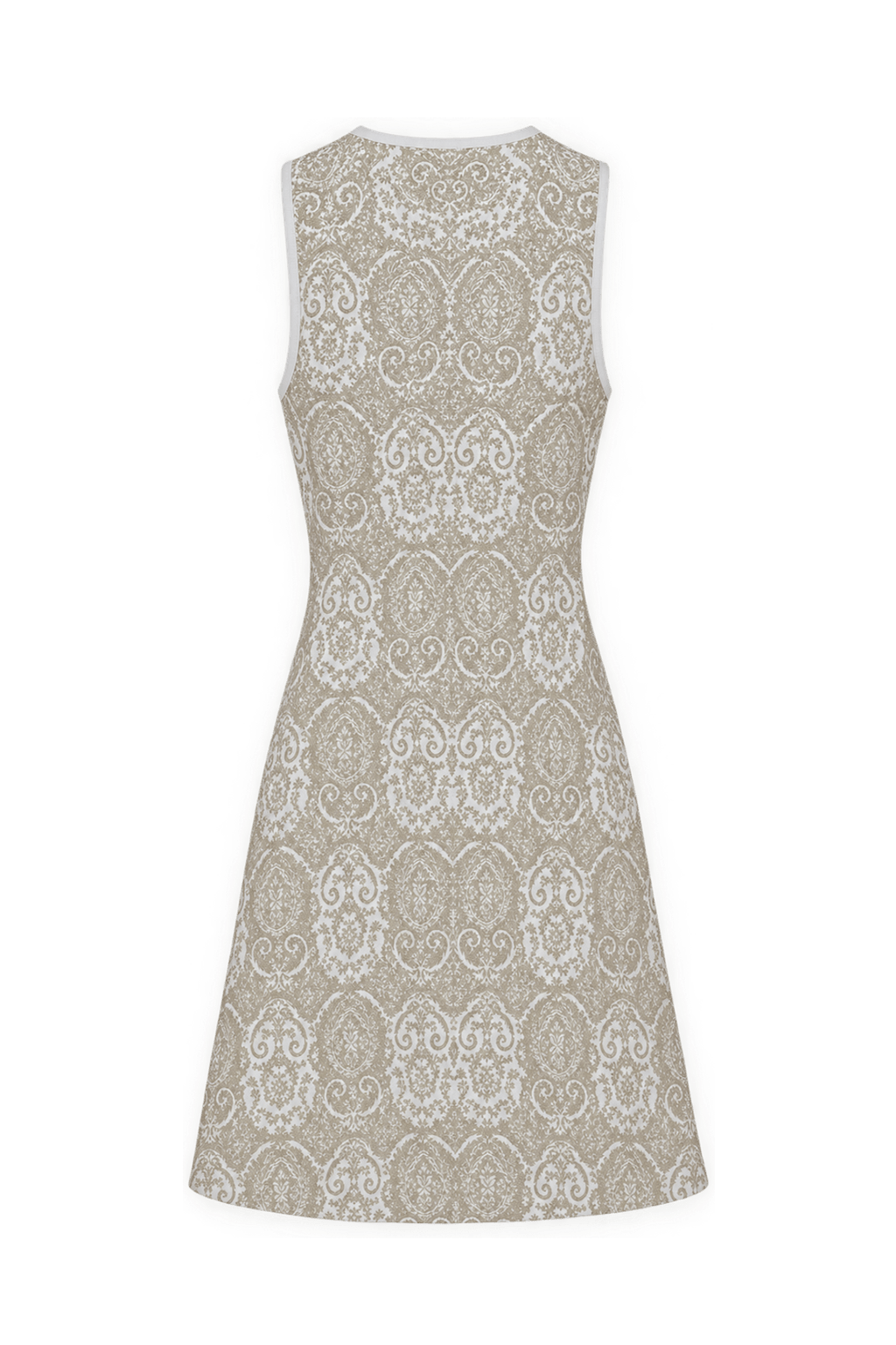 1960s Cream White Woven Mini Dress - Back View