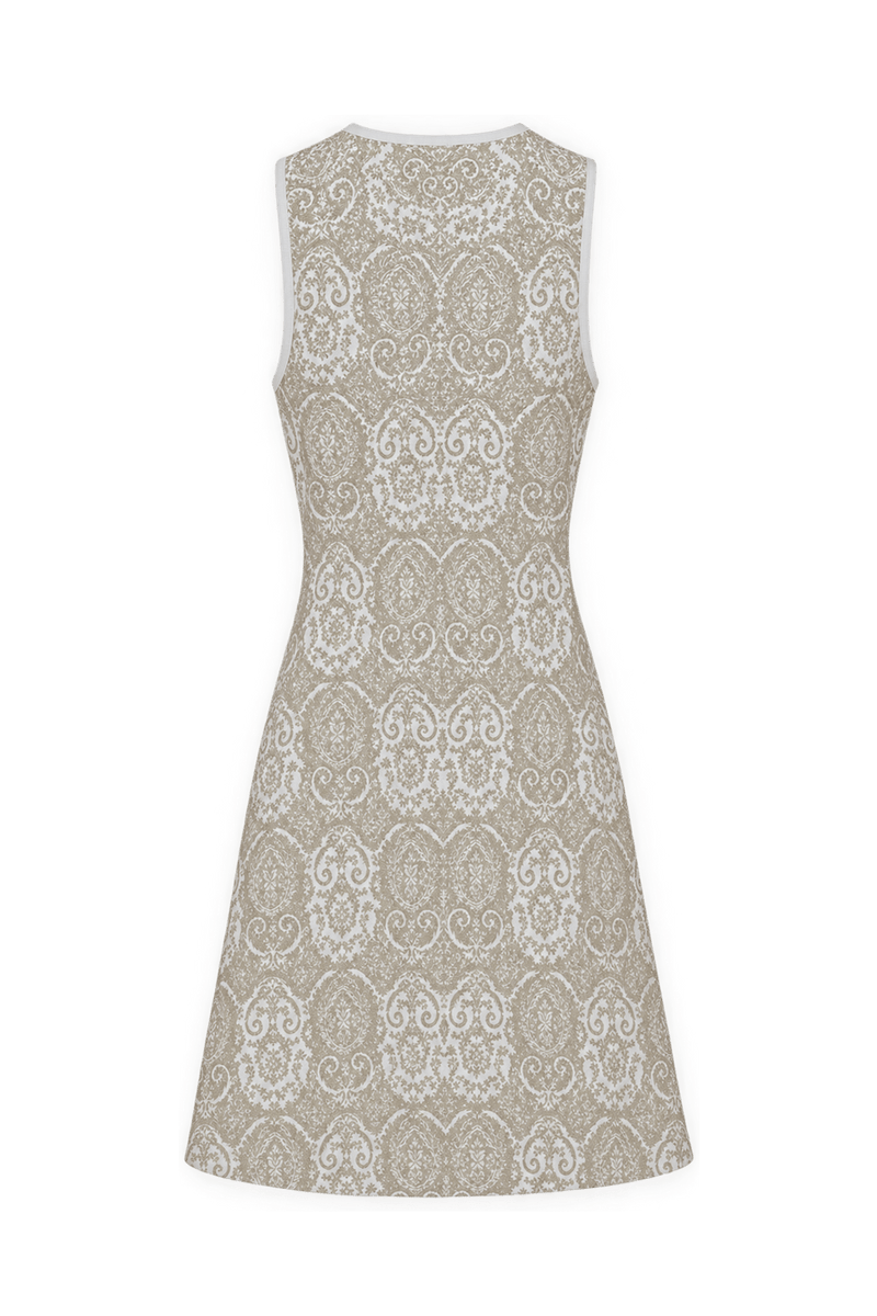 1960s Cream White Woven Mini Dress - Back View