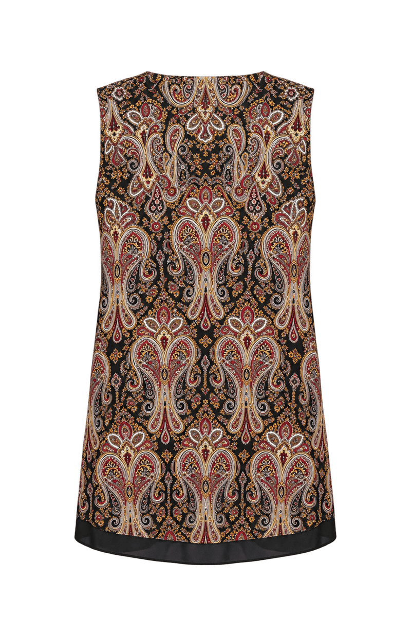 1990s Black Woven Fabric Tunic - Back View