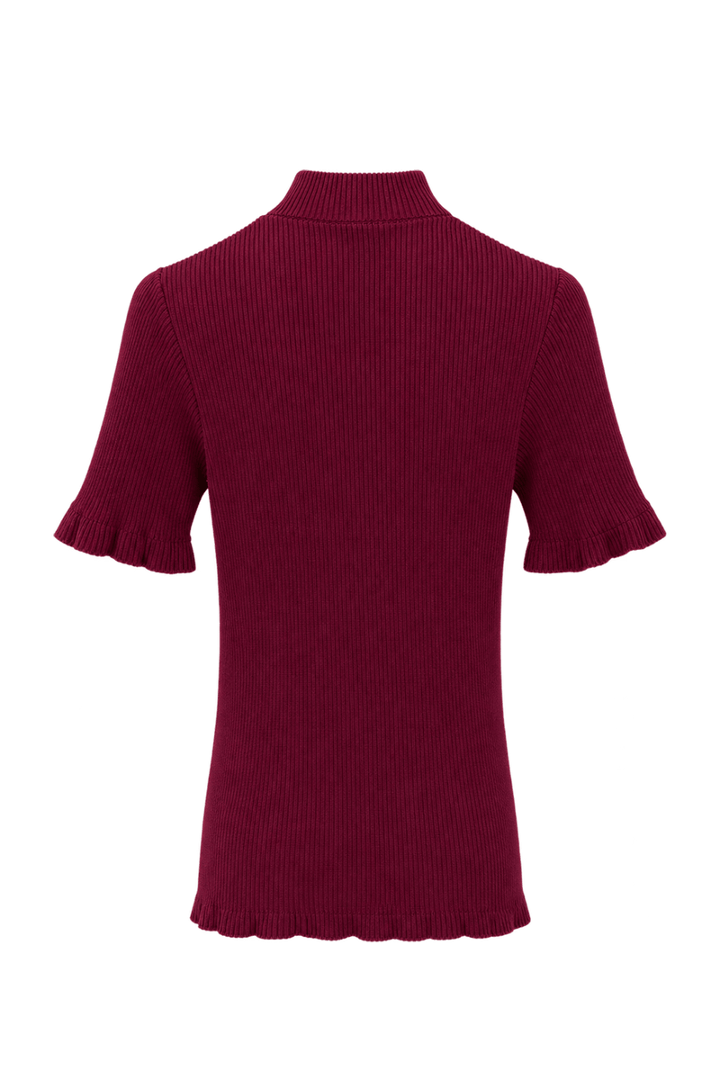 1960s Deep Burgundy Red Knit Sweater - Back View