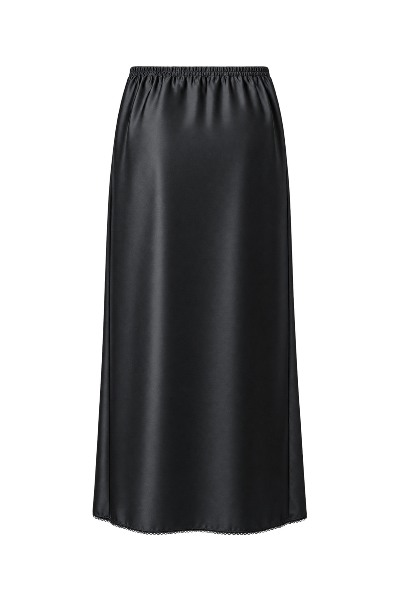 1950s Black Synthetic Skirt - Back View