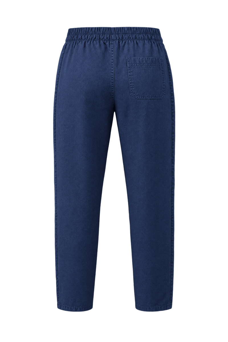 1990s Navy Blue Woven Trousers - Back View