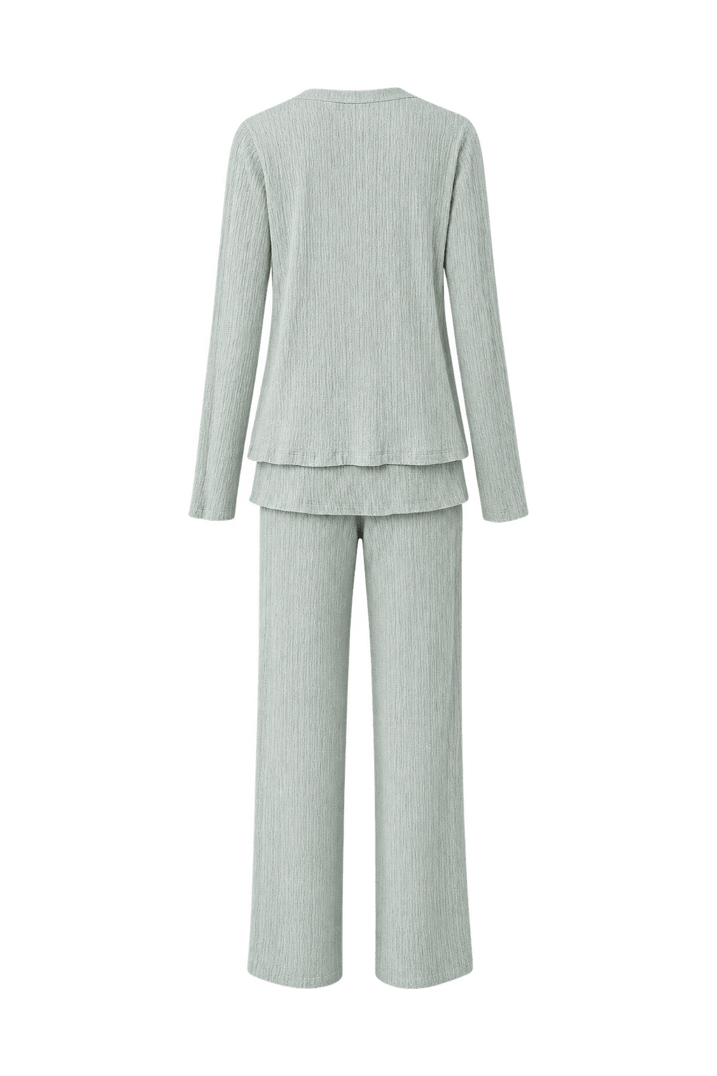 1990s Pale Mint Green Knit Matching Cardigan and Tank Top Set - Back View