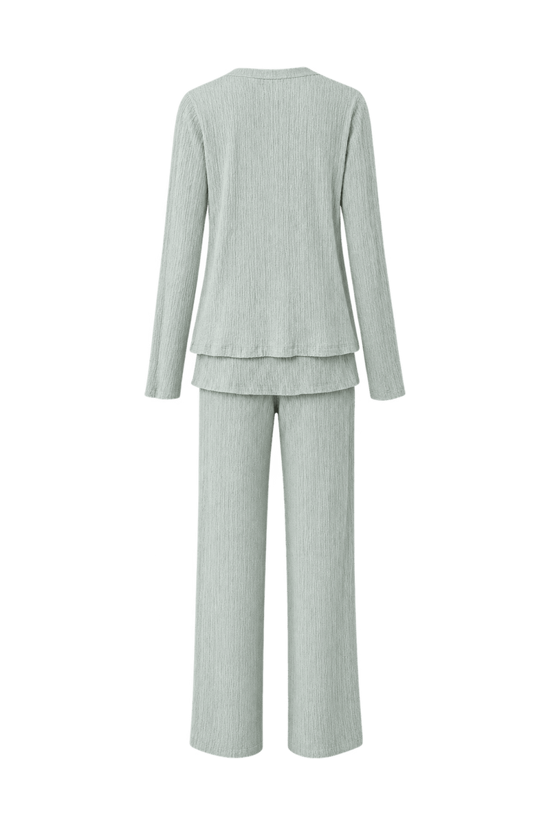 1990s Pale Mint Green Knit Matching Cardigan and Tank Top Set - Back View