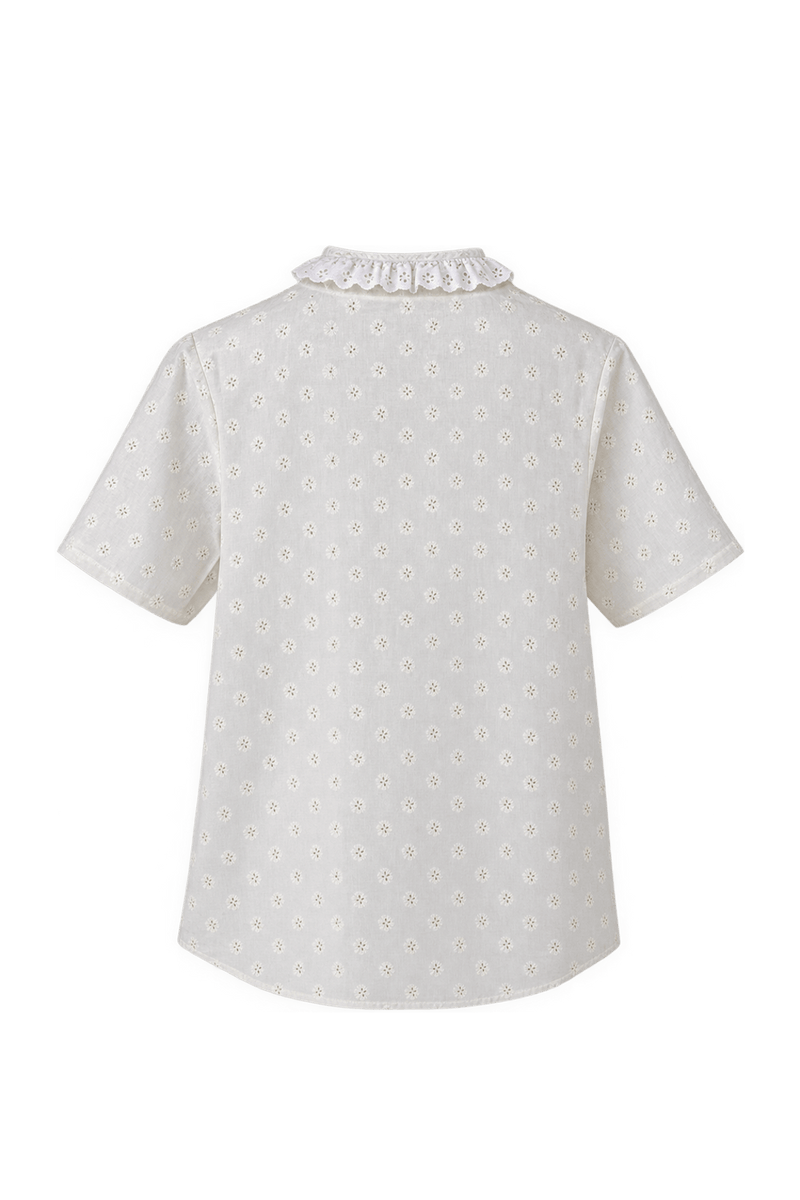 1970s Soft White Cotton Blouse - Back View