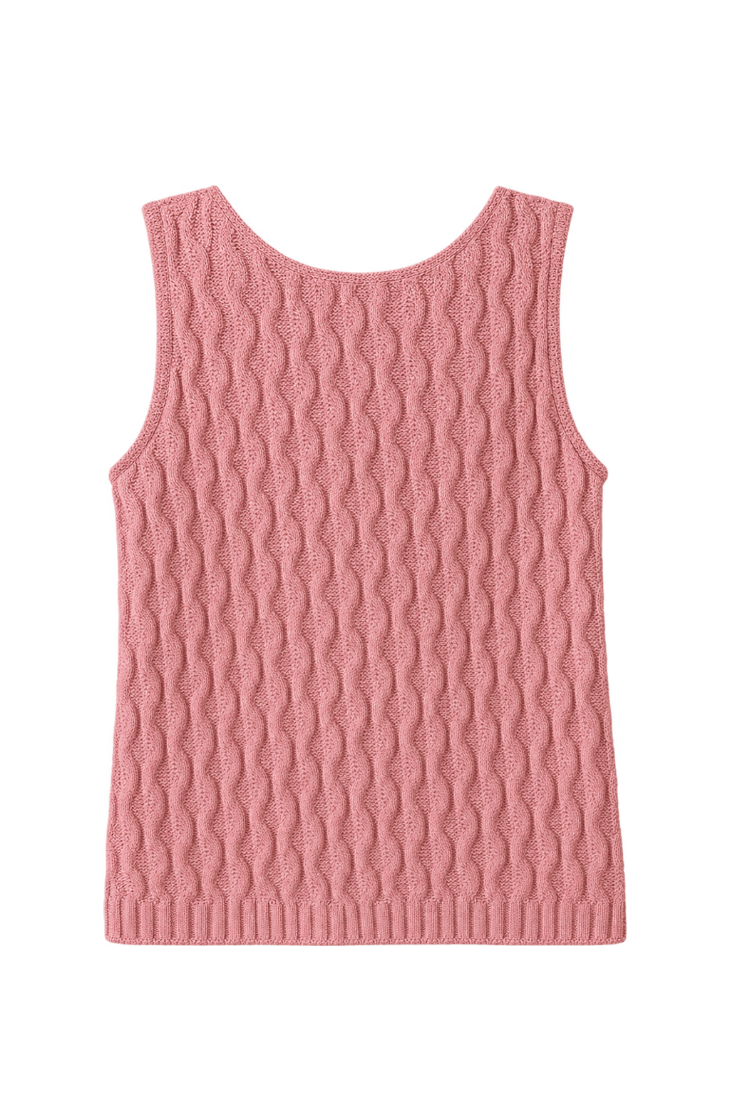 1980s Dusty Pink Knit Vest - Back View