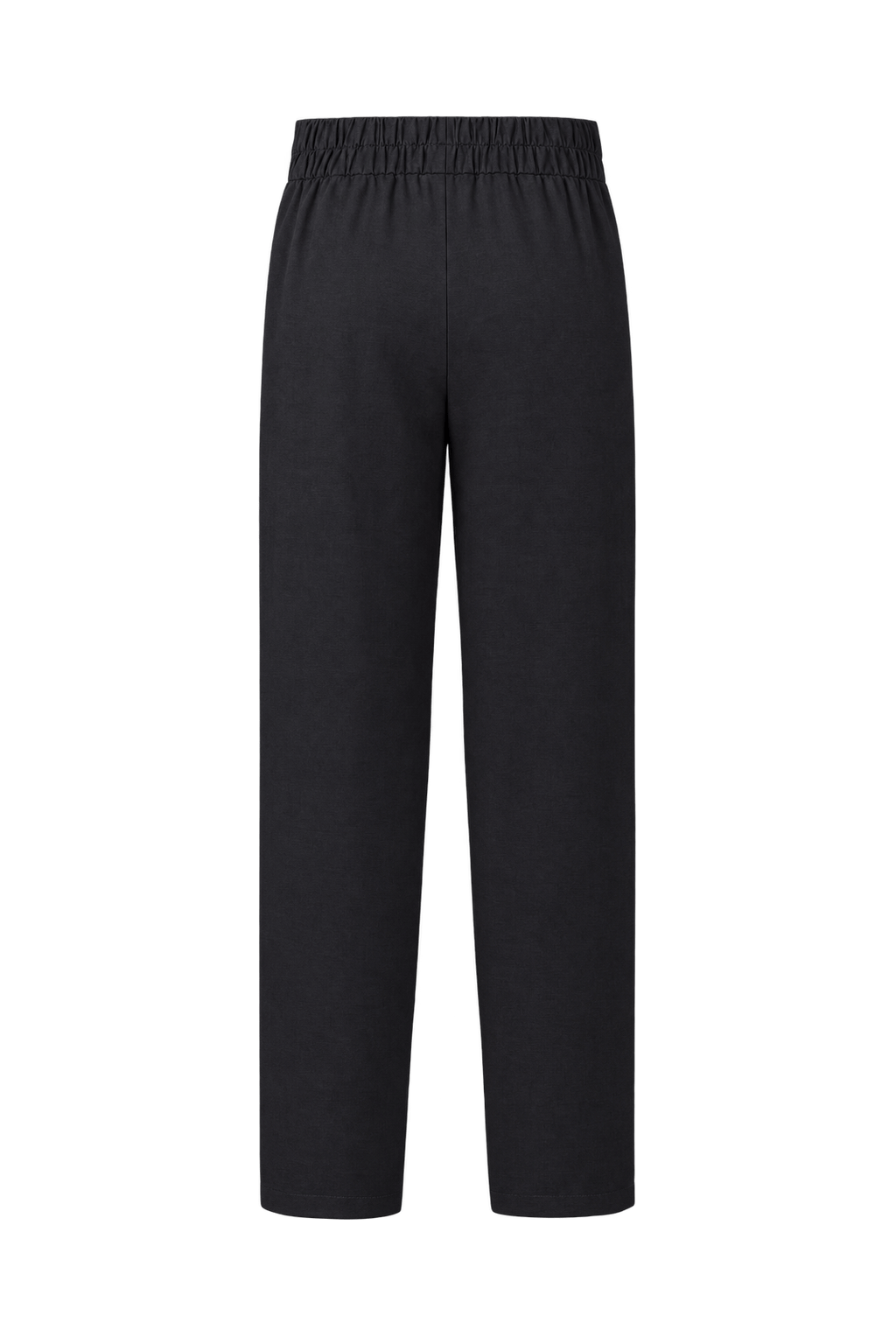 1990s Charcoal Black Woven Fabric Trousers - Back View