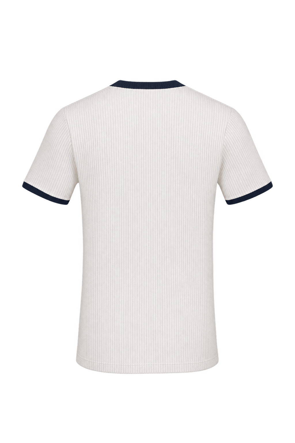 1960s Ivory White Ribbed Knit T-Shirt - Back View