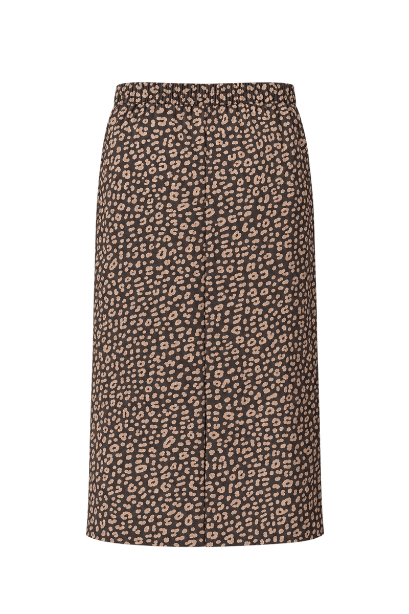 1980s Dark Charcoal Brown Woven Skirt - Back View