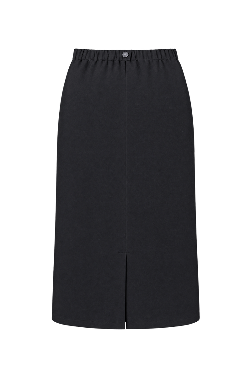 1980s Black Woven Skirt - Back View