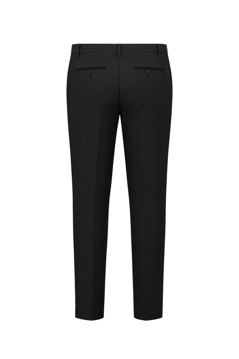1980s Near-Black Navy Woven Trousers - Back View