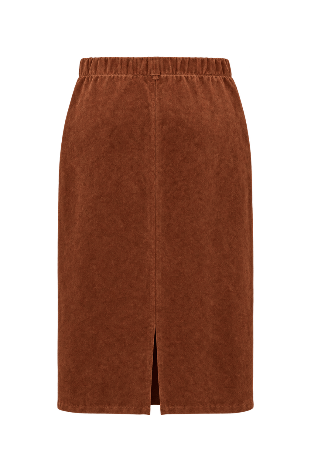 1970s Rust Brown Suede Skirt - Back View