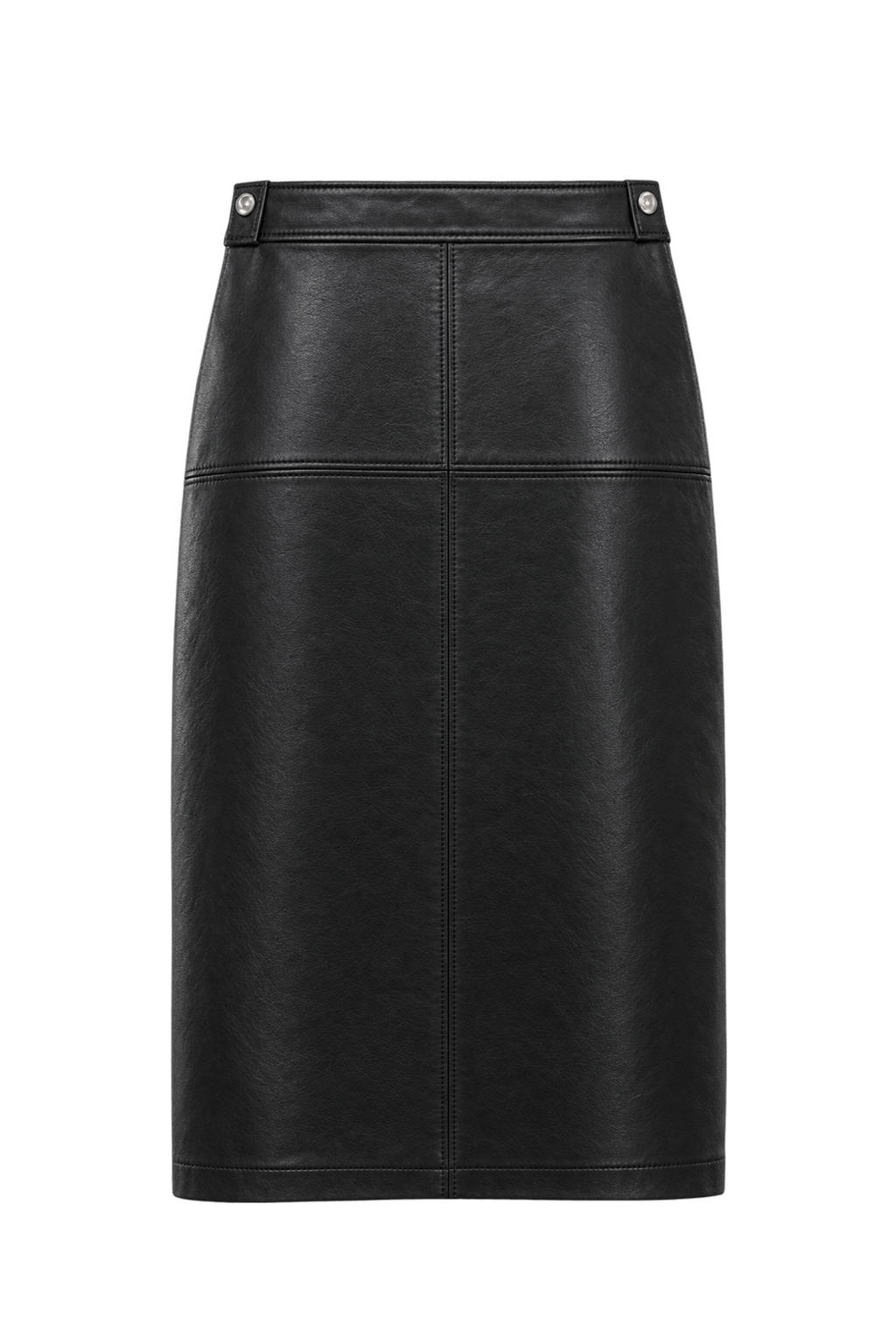 1970s Black Leather Skirt - Back View