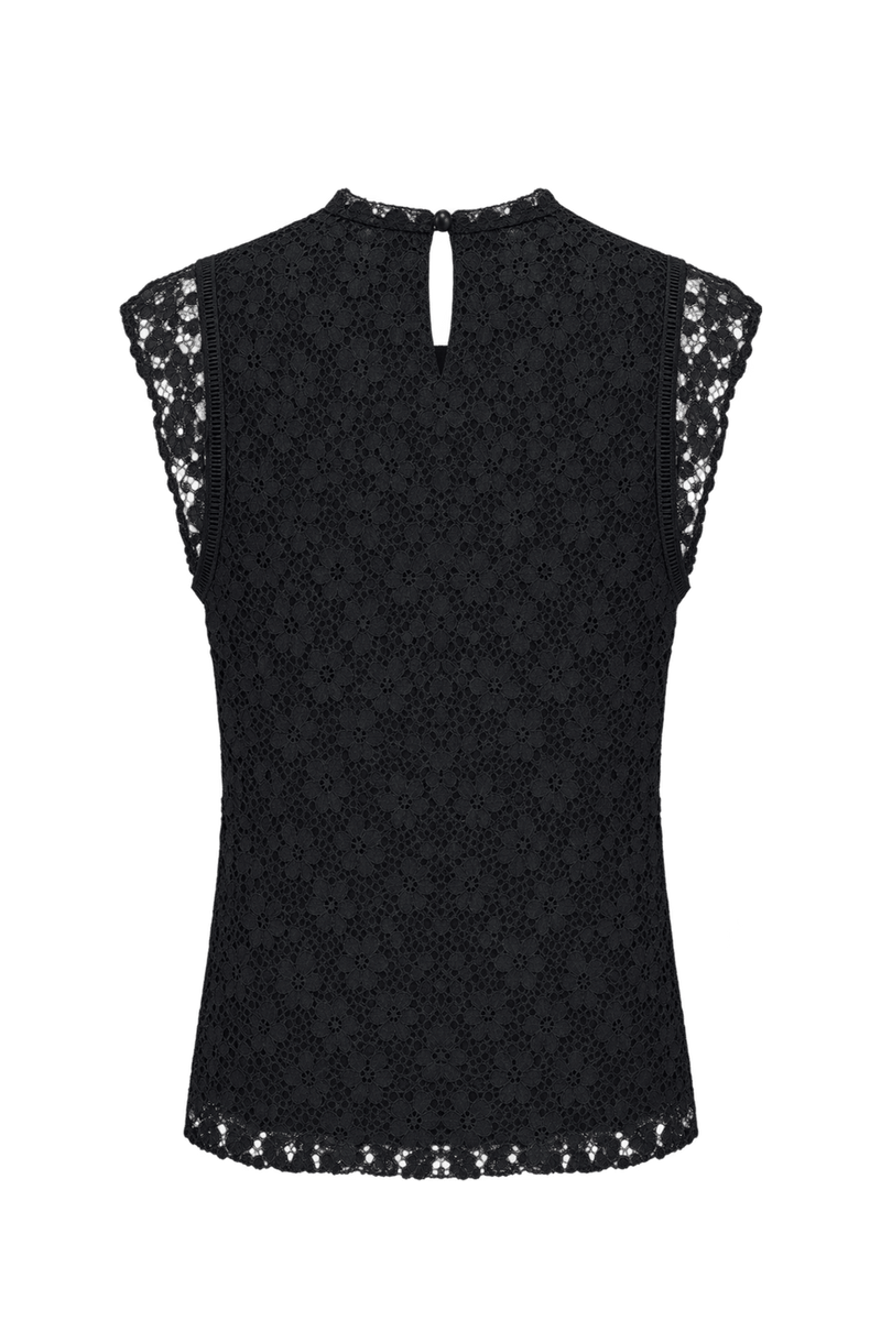 1990s Black Lace Blouse - Back View