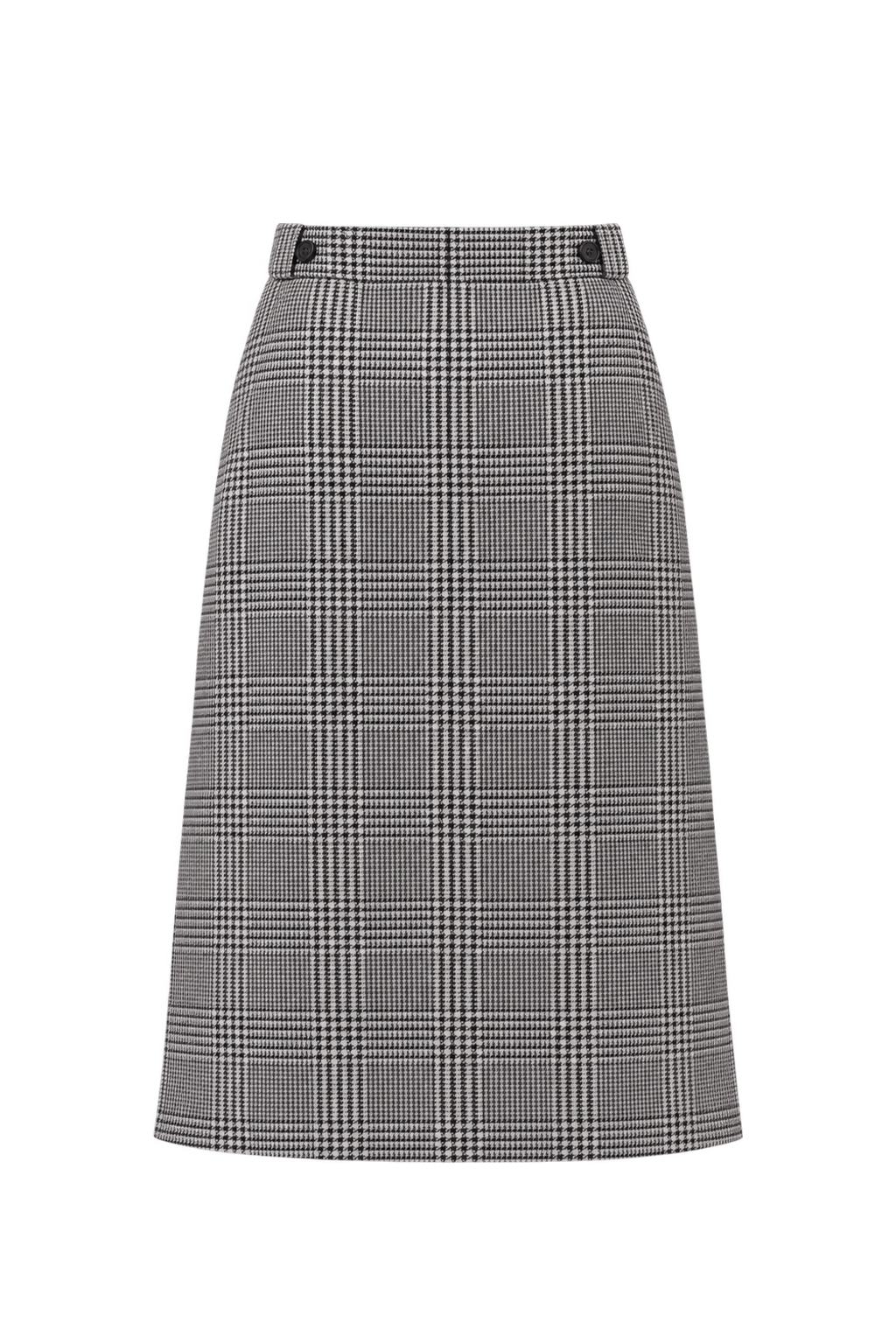 1970s Black and White Woven Skirt - Back View