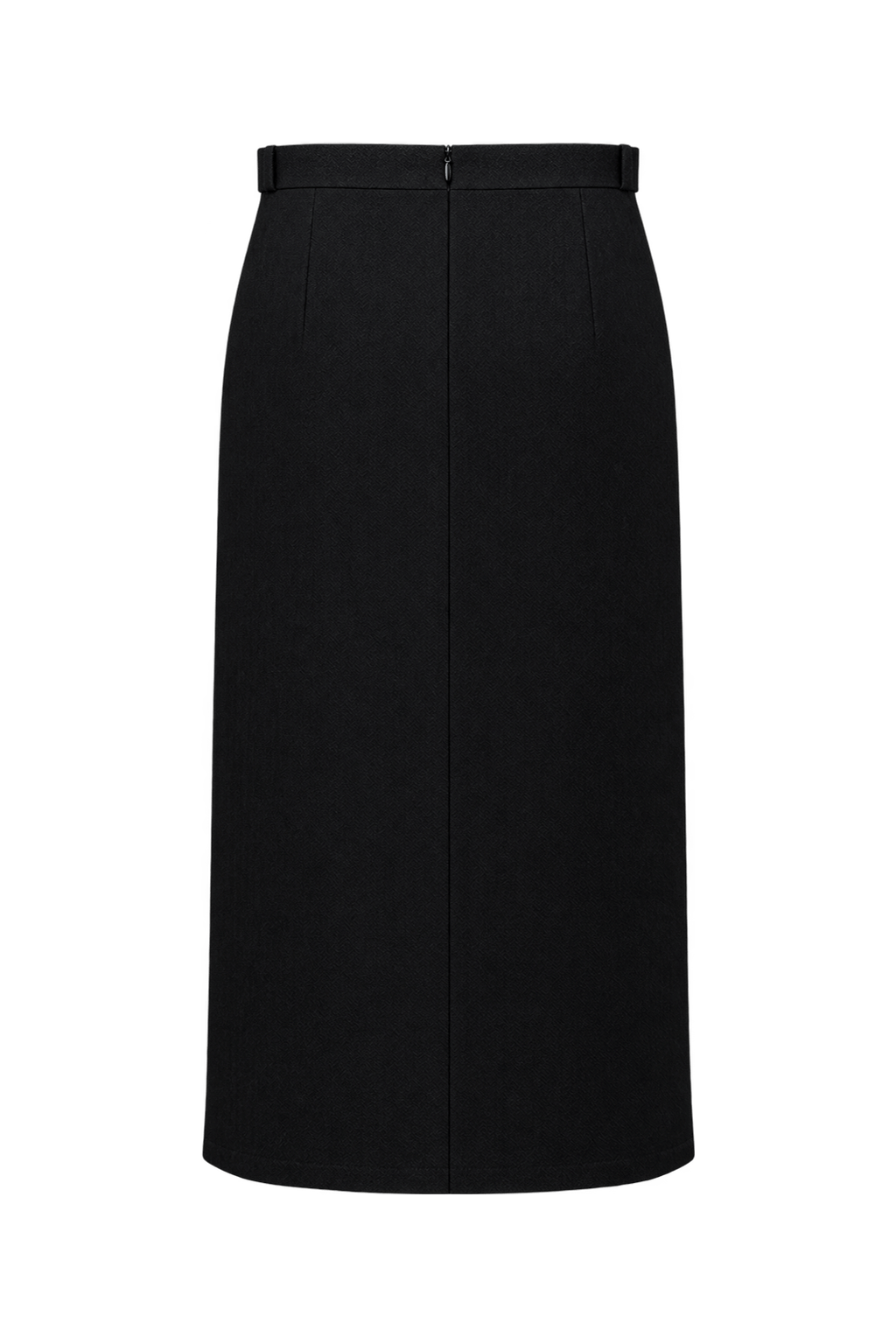 1980s Black Woven Skirt - Back View