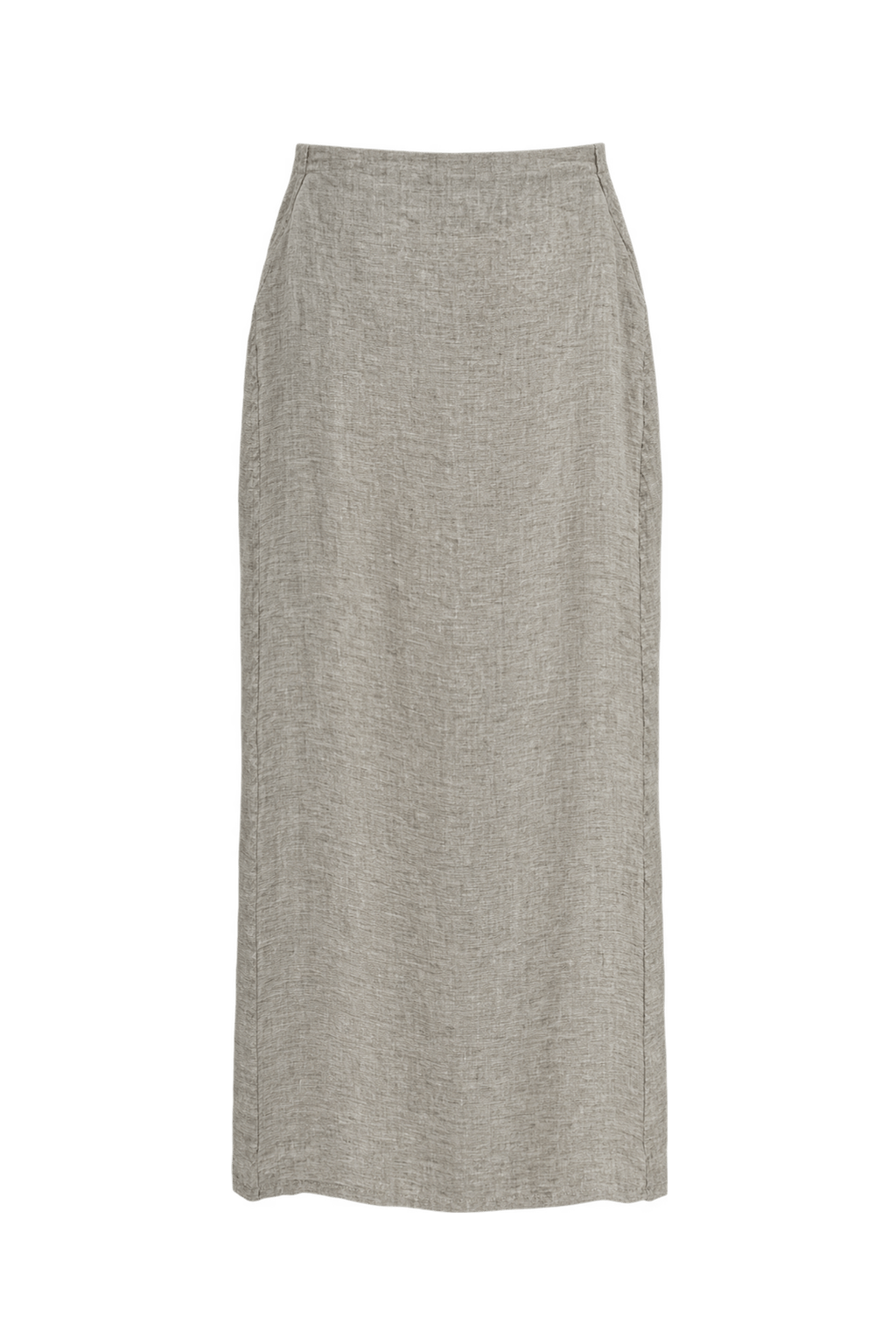 1980s Natural Beige Linen Skirt - Back View