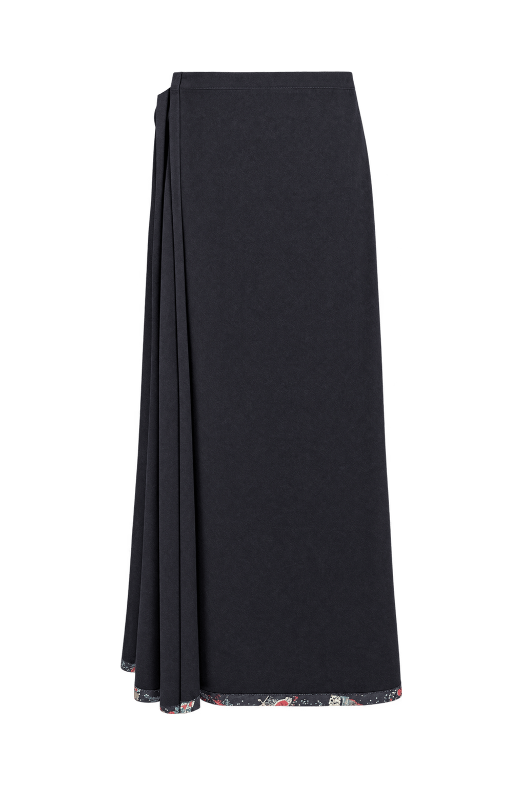 1980s Soft Black Woven Fabric Skirt - Back View
