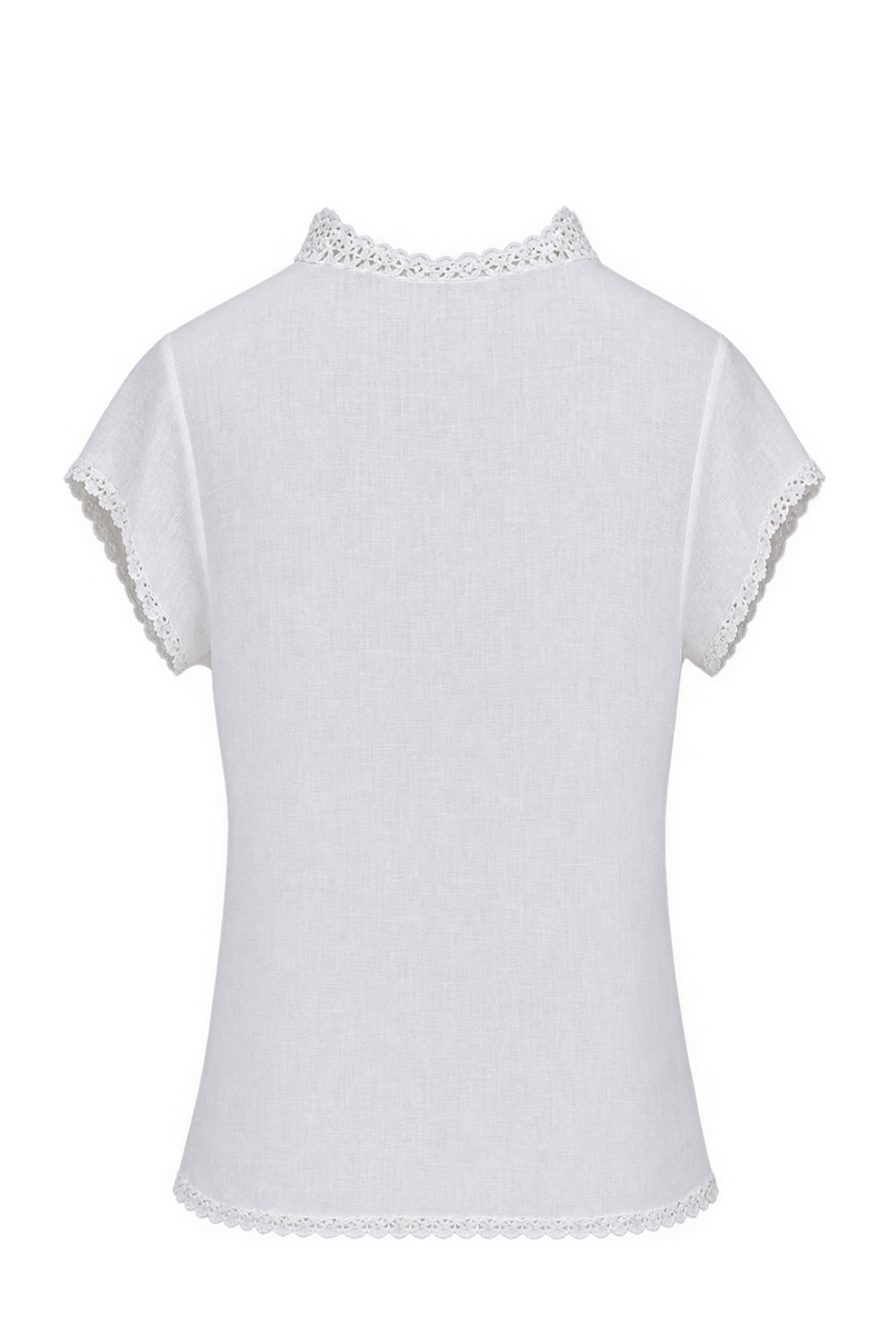 1970s Soft White Woven Blouse - Back View