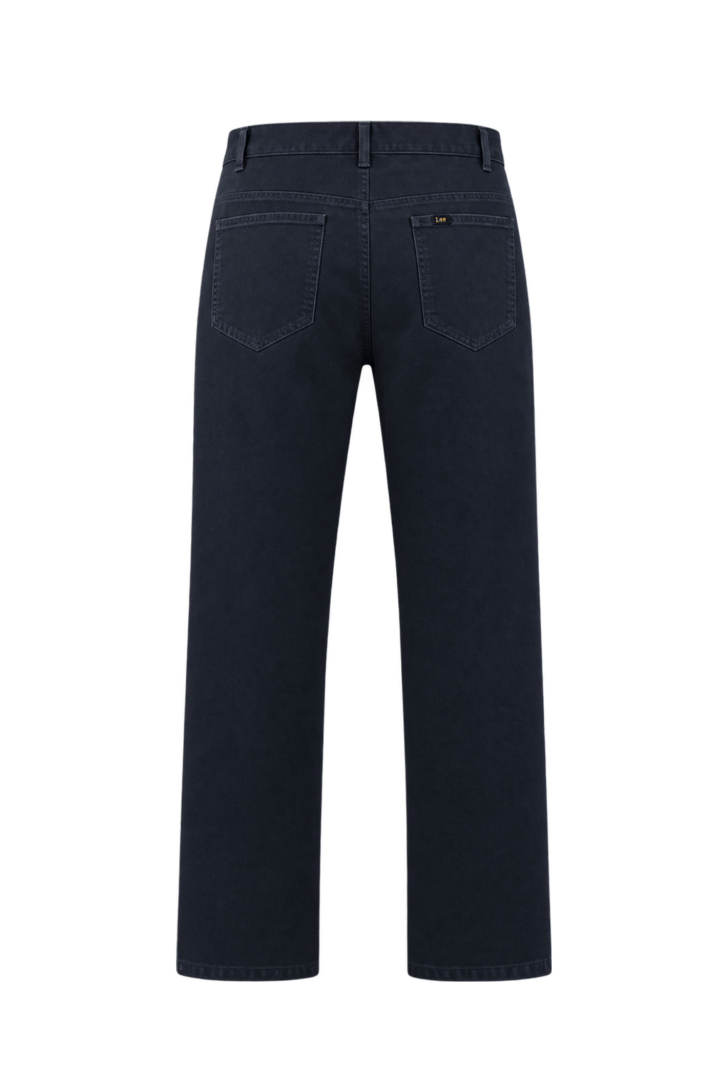 1980s Dark Navy Blue Cotton Twill Pants - Back View