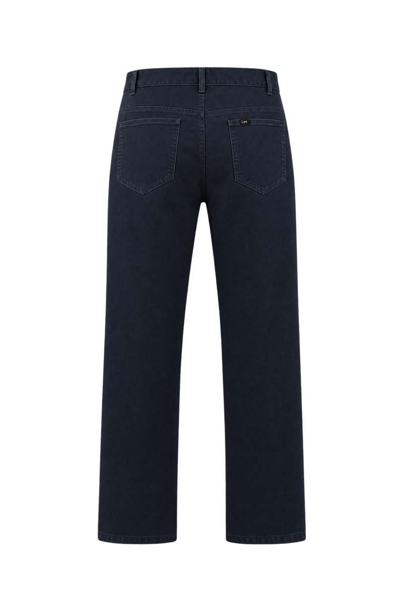 1980s Dark Navy Blue Cotton Twill Pants - Back View