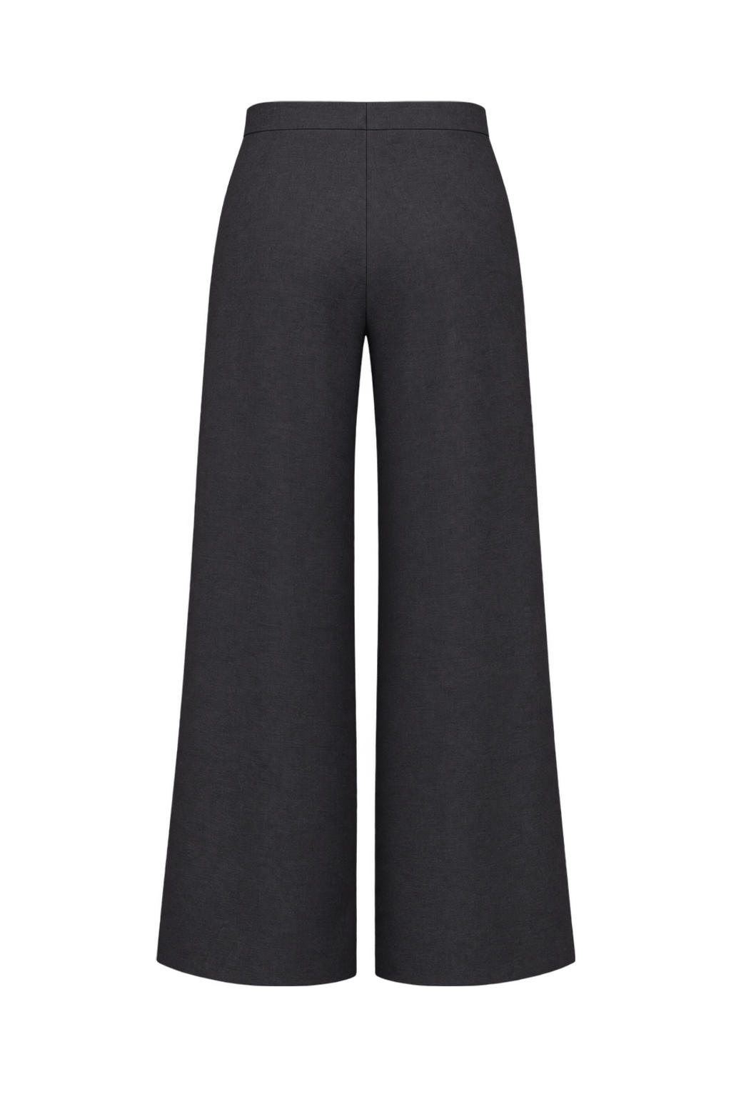 1990s Dark Chocolate Brown Woven Suiting Wide-Leg Pants - Back View