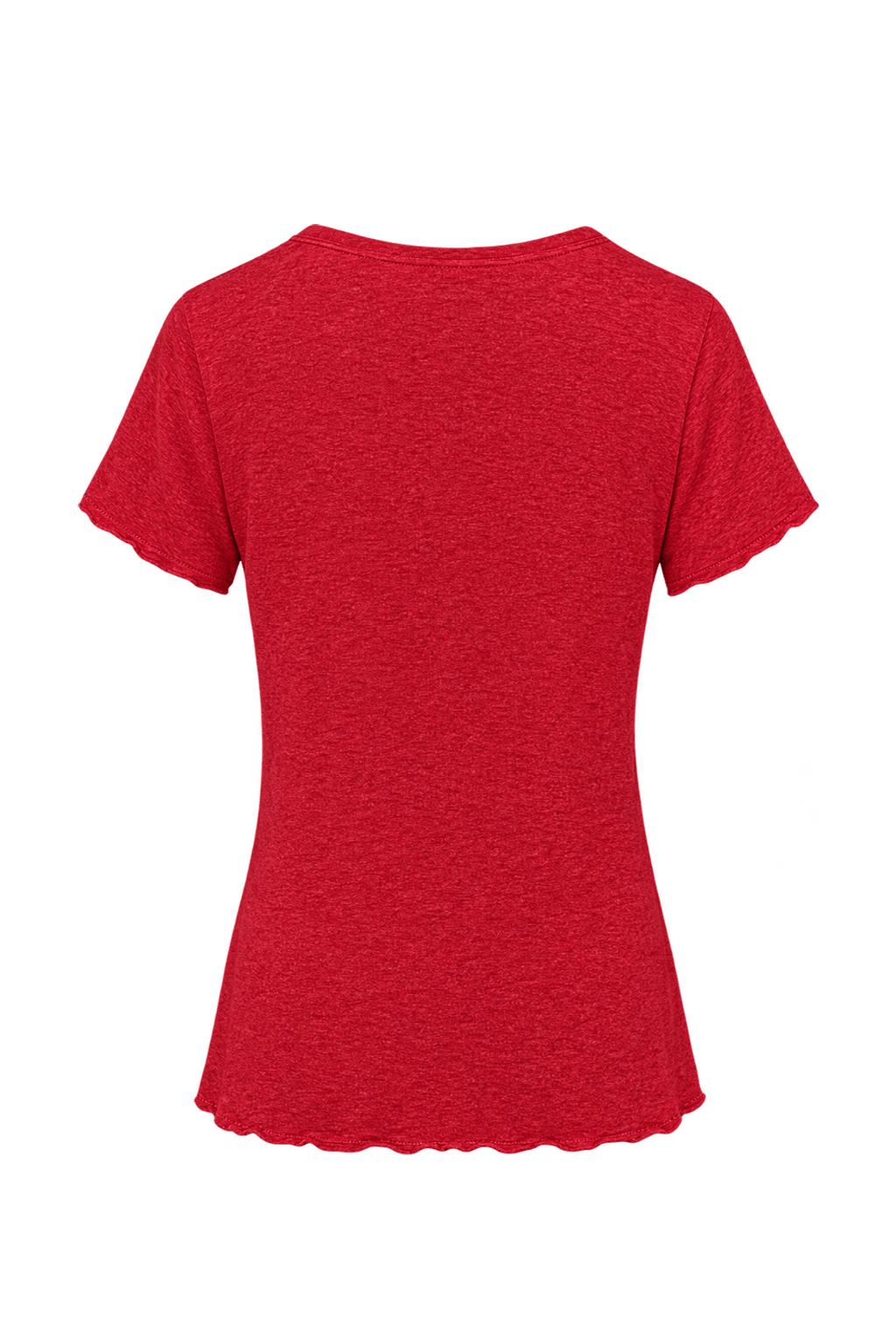 1990s Bright Red Knit T-Shirt - Back View