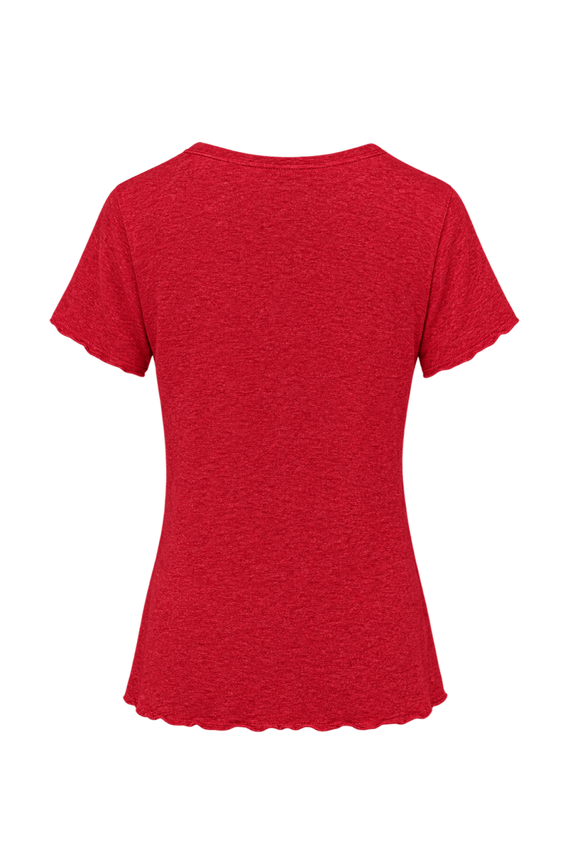 1990s Bright Red Knit T-Shirt - Back View