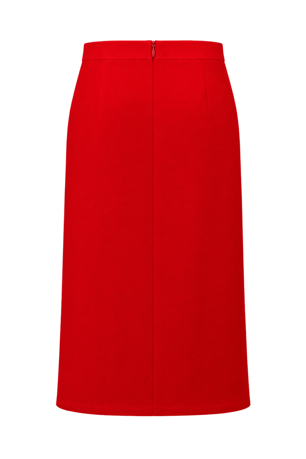 1980s Bright Red Woven Skirt - Back View