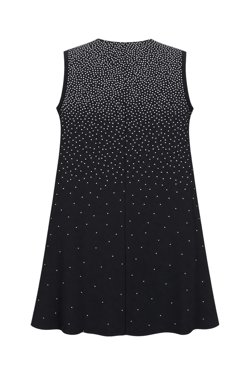 1990s Black Graduated Polka Dots Top - Back View