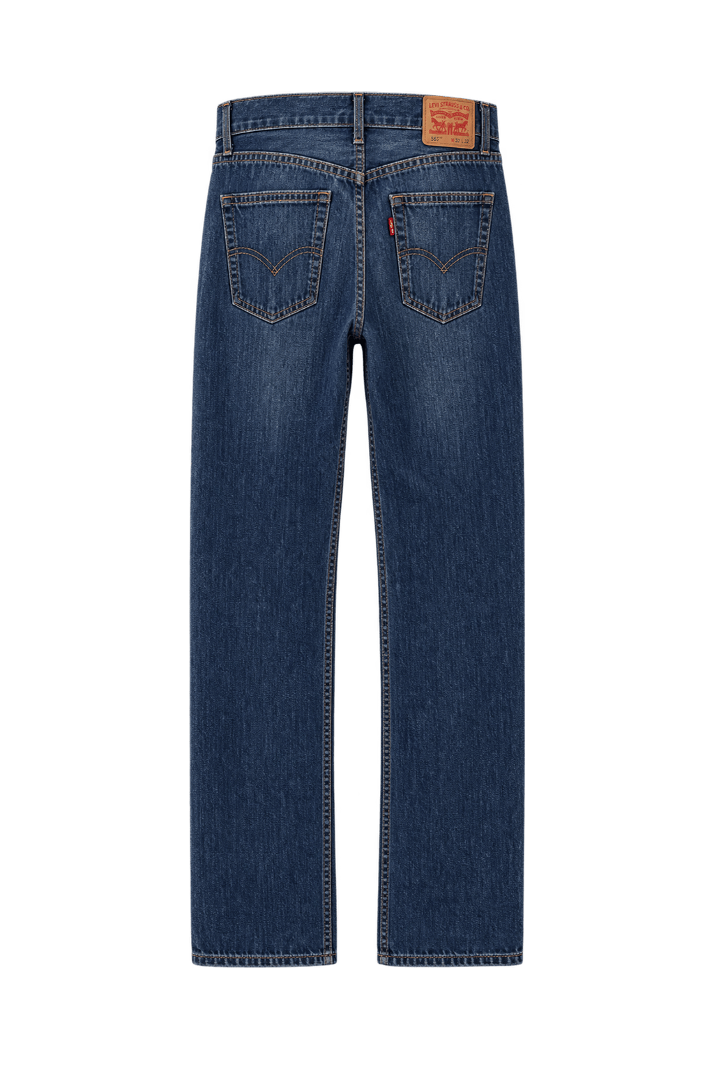 1980s Faded Dark Blue Cotton Denim Jeans - Back View