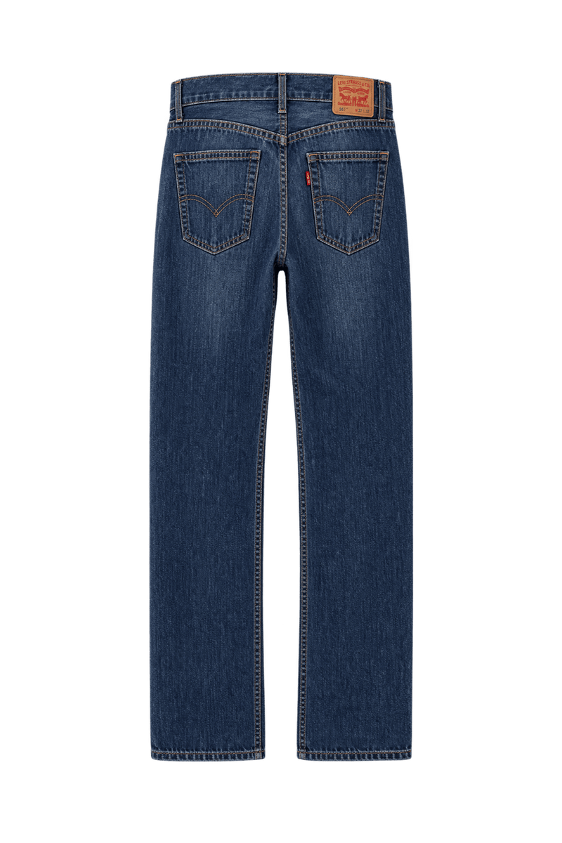1980s Faded Dark Blue Cotton Denim Jeans - Back View
