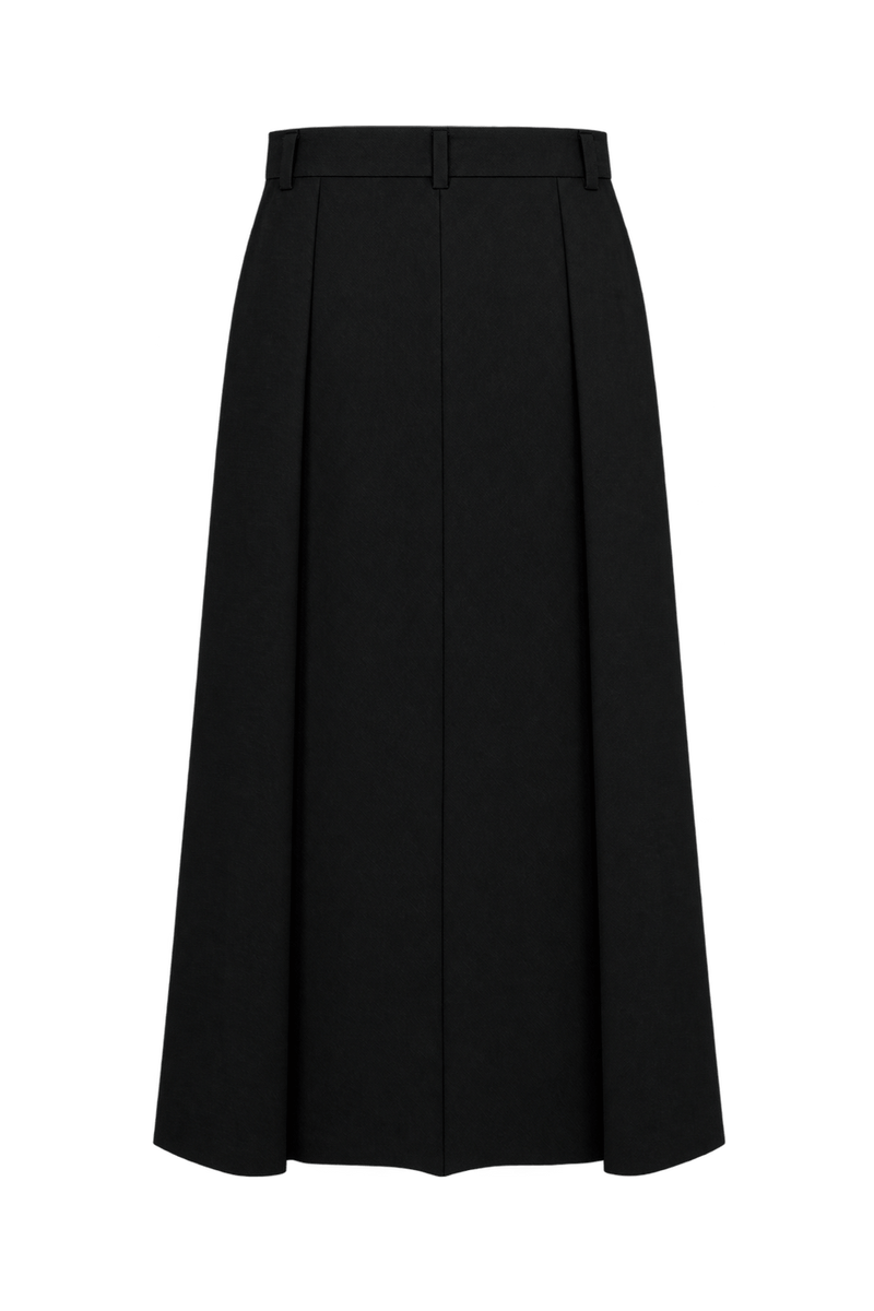 1990s Black Woven Skirt - Back View