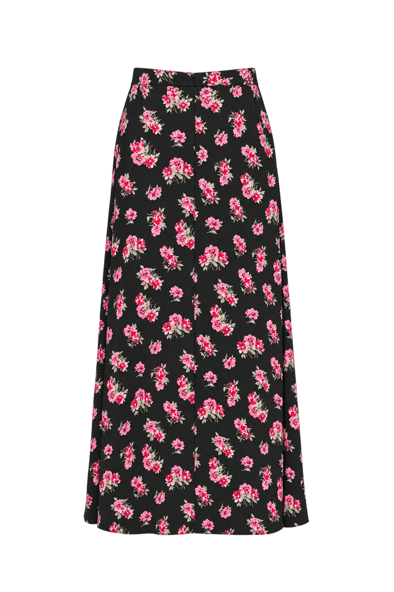 1980s Black Lightweight Skirt - Back View