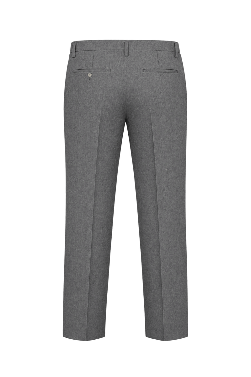 1980s Medium Gray Woven Trousers - Back View