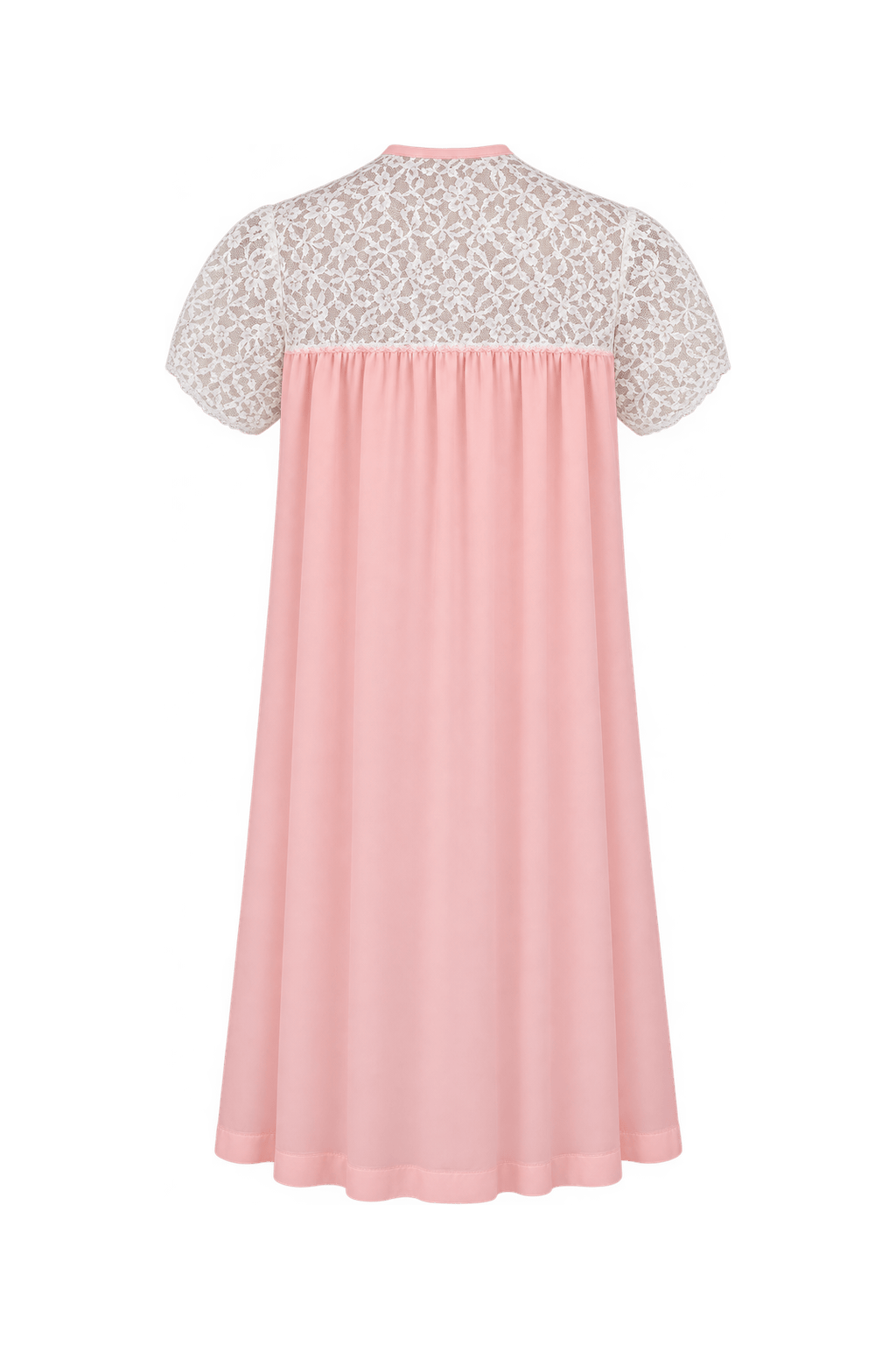 1950s Pale Peach Pink Lightweight Synthetic Nightgown - Back View