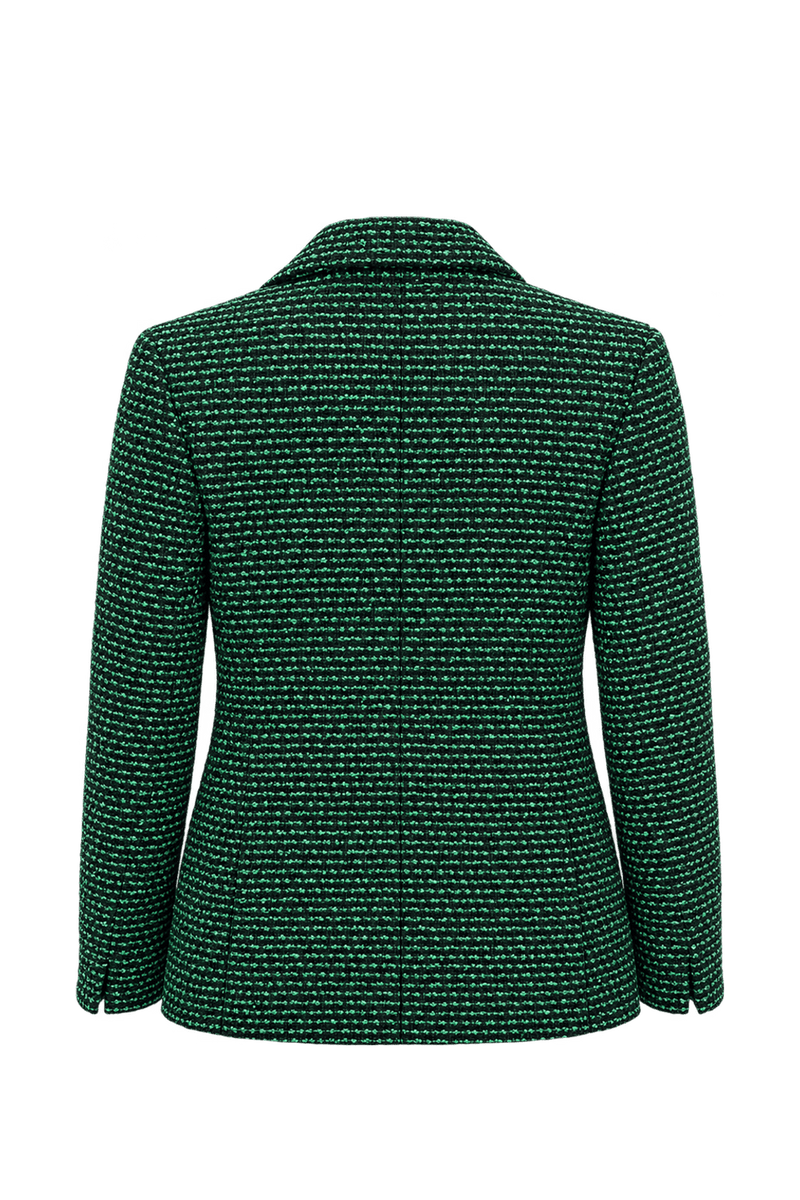 1990s Black Tweed Blazer - Back View