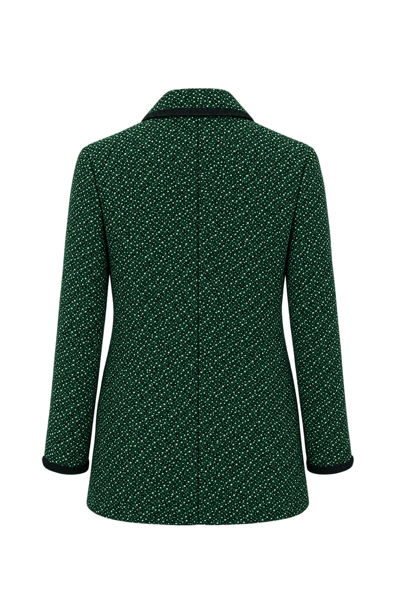 1980s Black Tweed Blazer - Back View