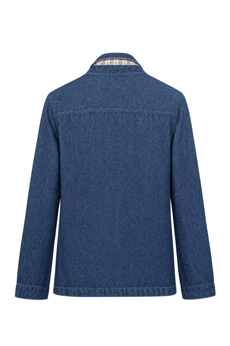 1990s Dark Indigo Denim Jacket - Back View